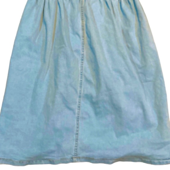 High Waist Button Fly Mermaid Hem Denim Skirt - Picture 9 of 12